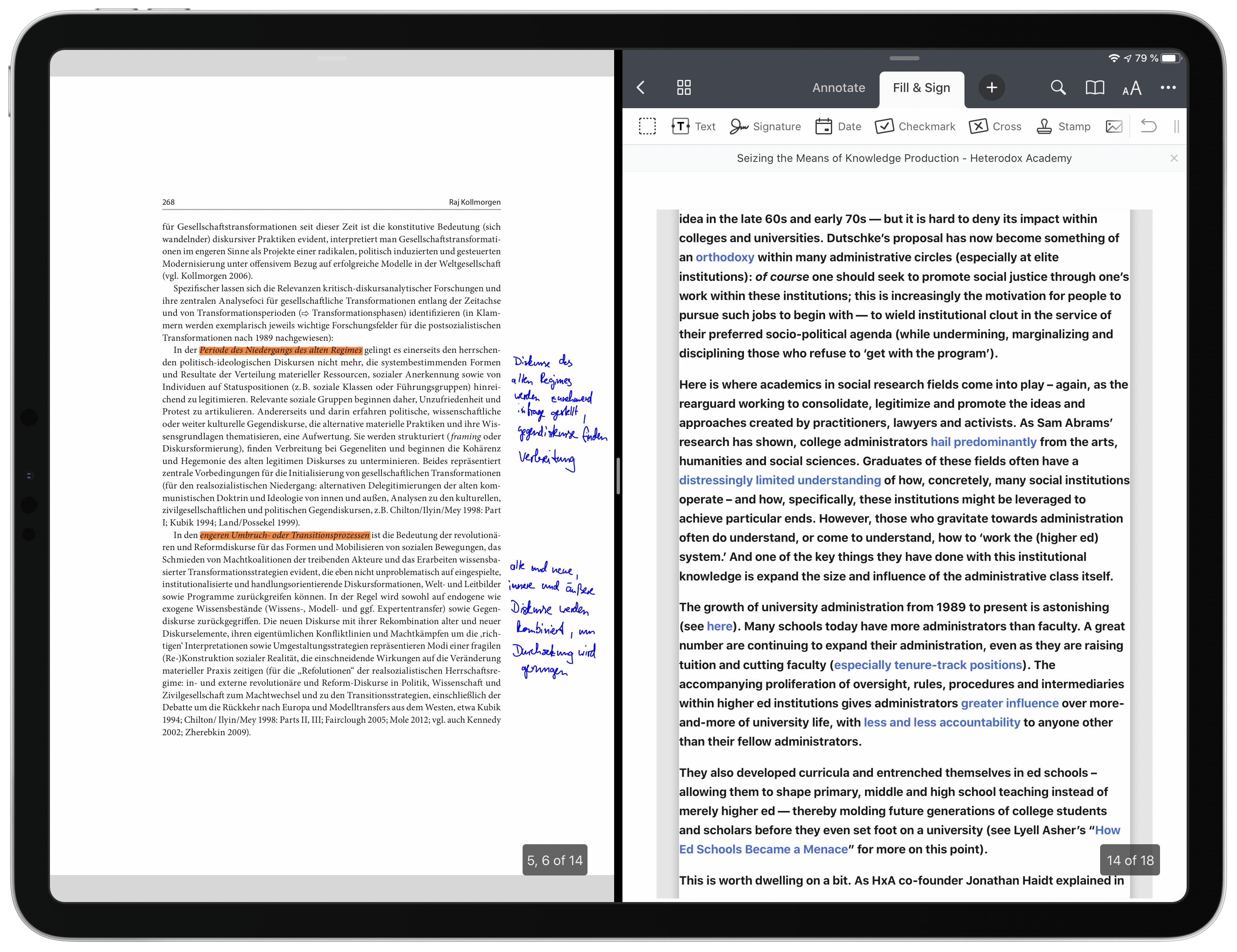 Auch mit Splitscreen sind nur zwei Dokumente gleichzeitig möglich